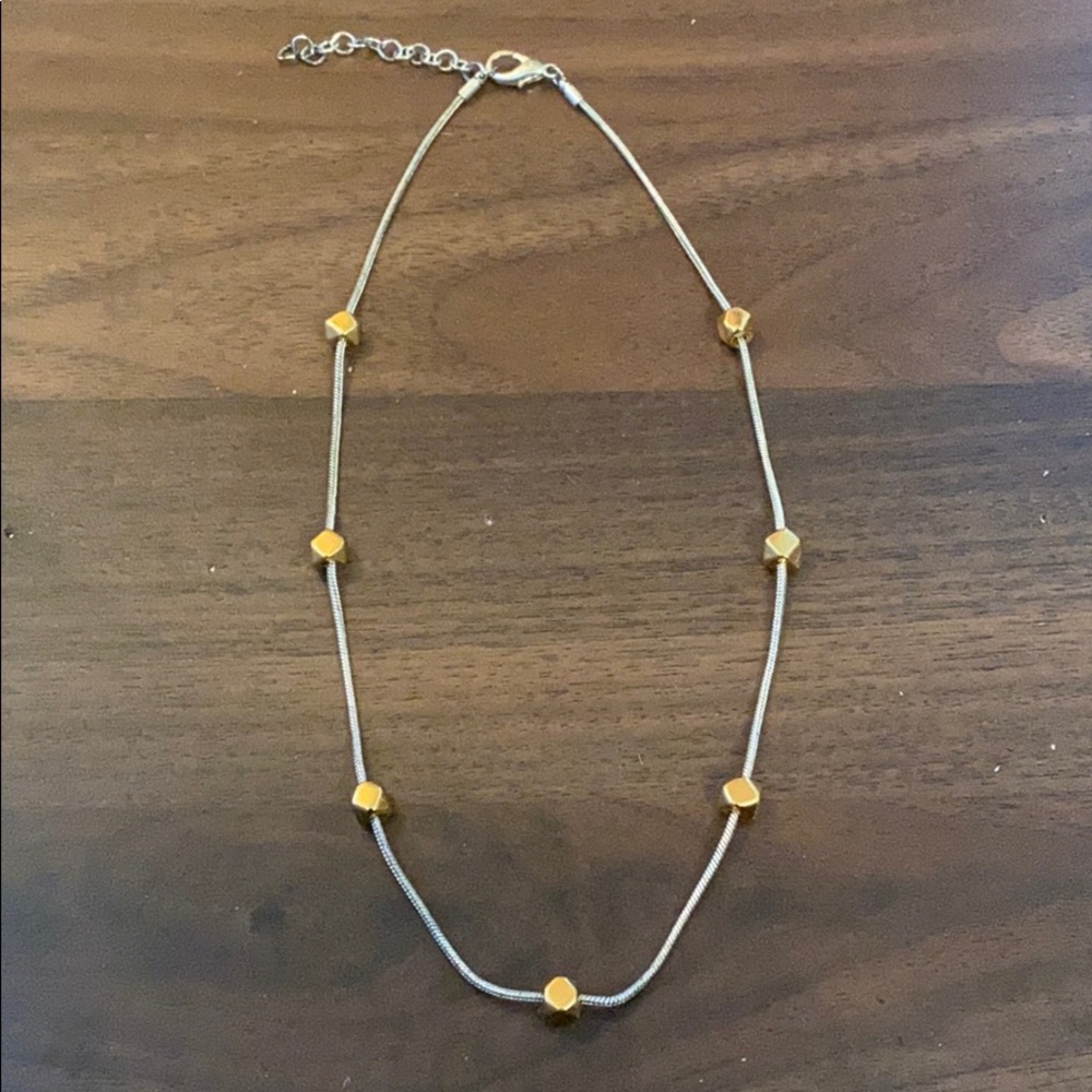 GUC vintage silver and gold toned beaded necklace